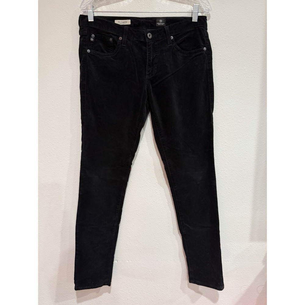 AG ADRIANO GOLDSCHMIED‎ The Legging Velvet Skinny Jeans Size 30 R Black